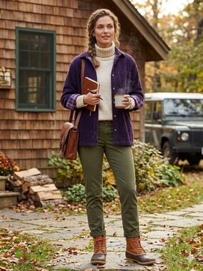 L.L. Bean Vintage Heritage Corduroy Shirt Jacket - Deep Purple Rare 🦄